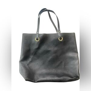 Ralph Lauren Fragances Black Leather Casual Tote Bag Vintage